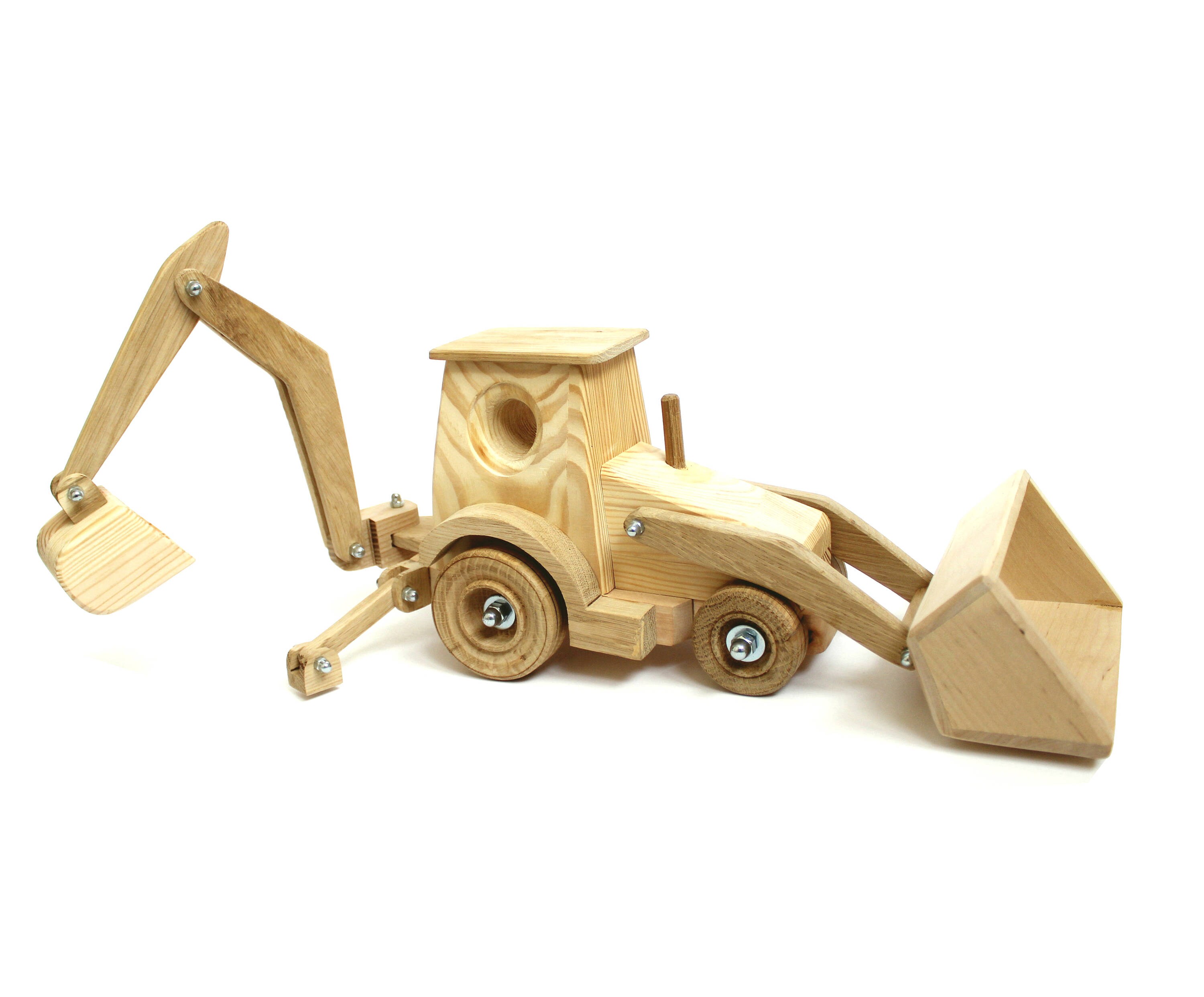 Wood toy for boys Excavator educational model Wooden digger Etsy