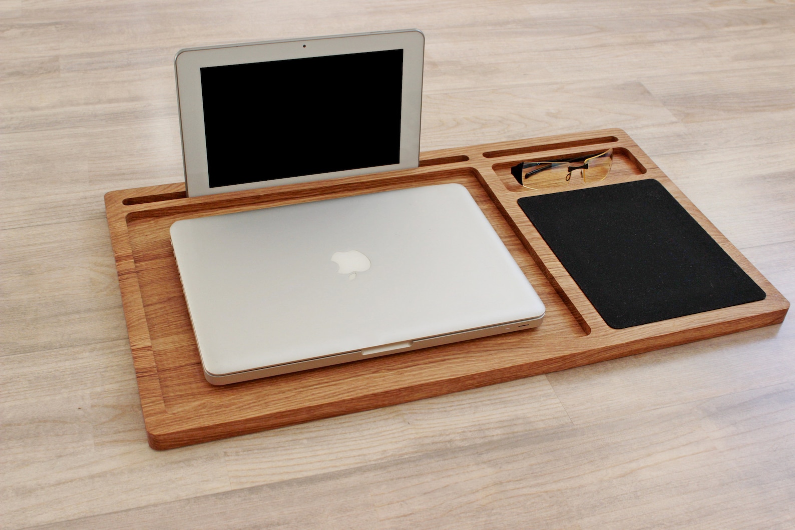 Lap Desk Solid Wood Laptop Stand With Mouse Pad Slots for Etsy