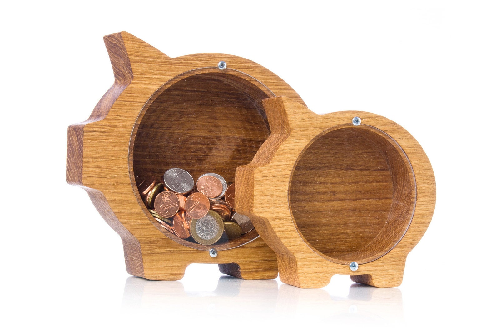 Wooden piggy bank for boys and girls Personalized coin bank Etsy