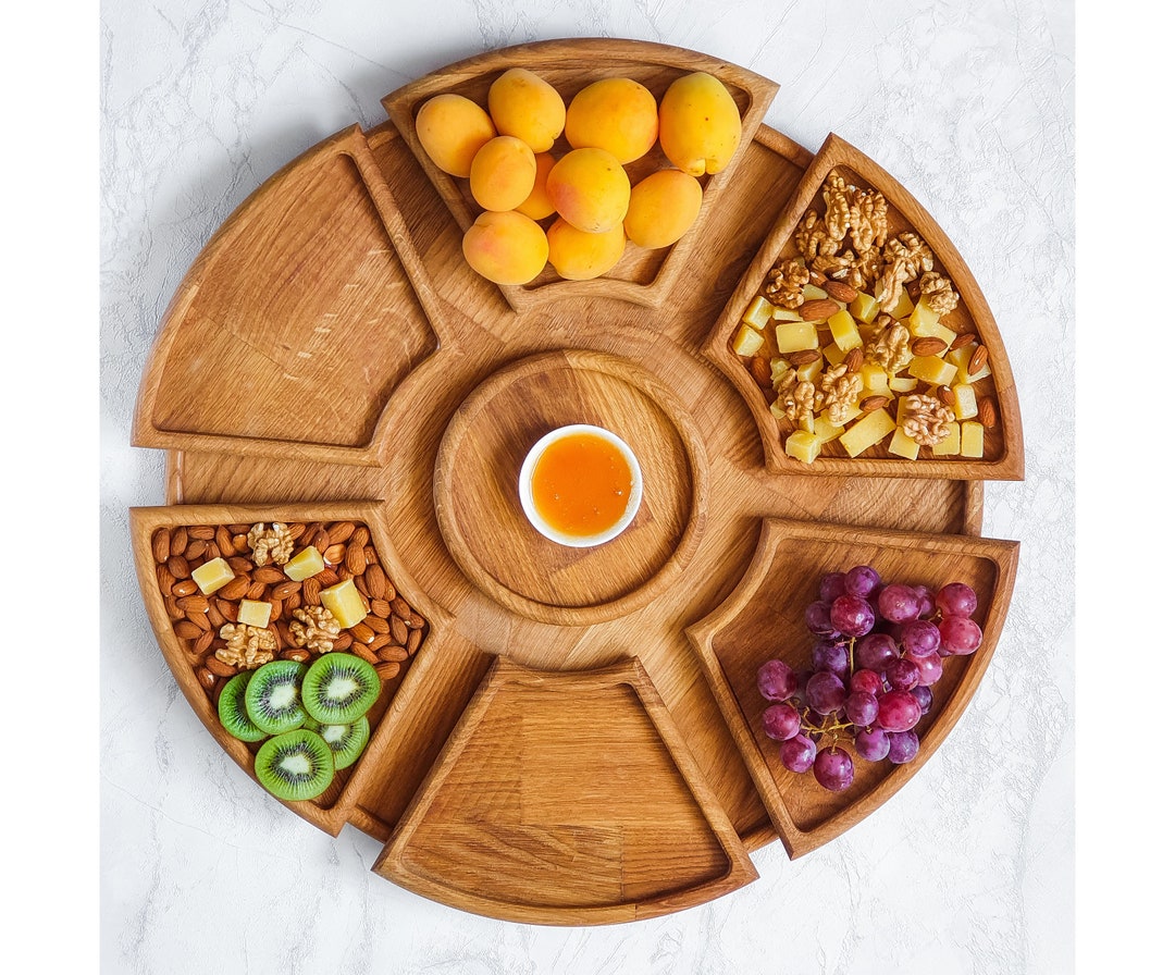 Large Wooden Serving Tray Personalized Grazing Board 8 Pcs Etsy