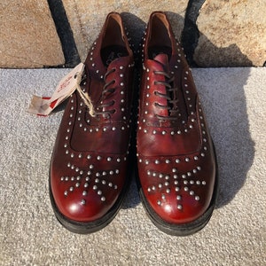 A.S.98 Airstep 39 Oxford Lace Up Shoes Women Studded Oxfords Women Gothic Shoes Women Red Leather