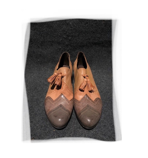 Elegant Patchwork Oxford Shoes Pastel Colors EU 41