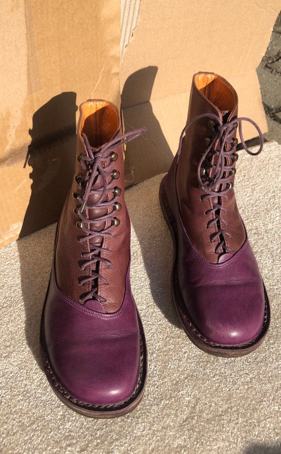 Trippen 39 Boots Lace Up Handmade Vintage Lilac Br