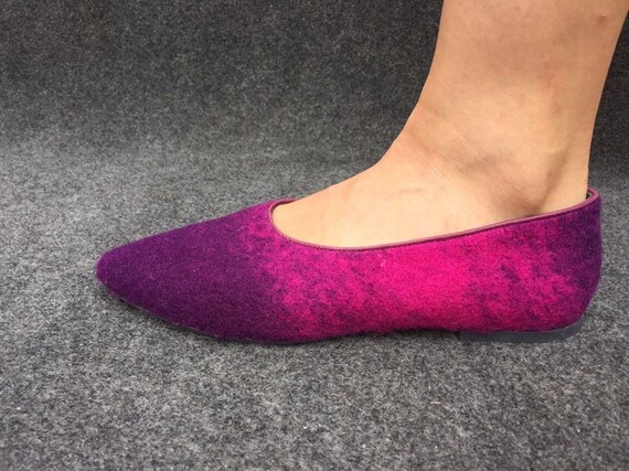 Camper Felted Wool Ballerinas Magenta EU37