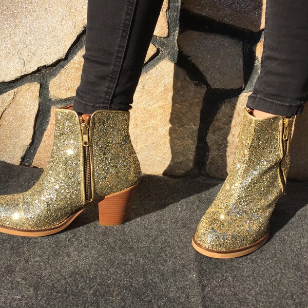 Buy Glitter Boots Etsy