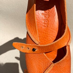 Trippen 36 Ballerinas Mary Janes Flat Orange Shoes Women Flat Summer Shoes Women Leather Application Orange Leather Bild 9