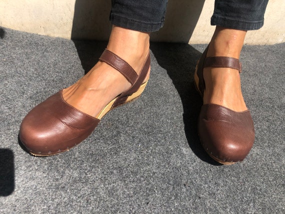 El Naturalista Wooden Clogs Plattform Leather EU 4