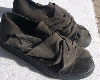 Rundholz 39 Loafers Black Label Art Shoes Leather Application Grey Suede