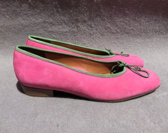 Ballerinas 41 Loafers Flat Pink Shoes Pink Ballerinas Large Size Shoes Women Pink Velours