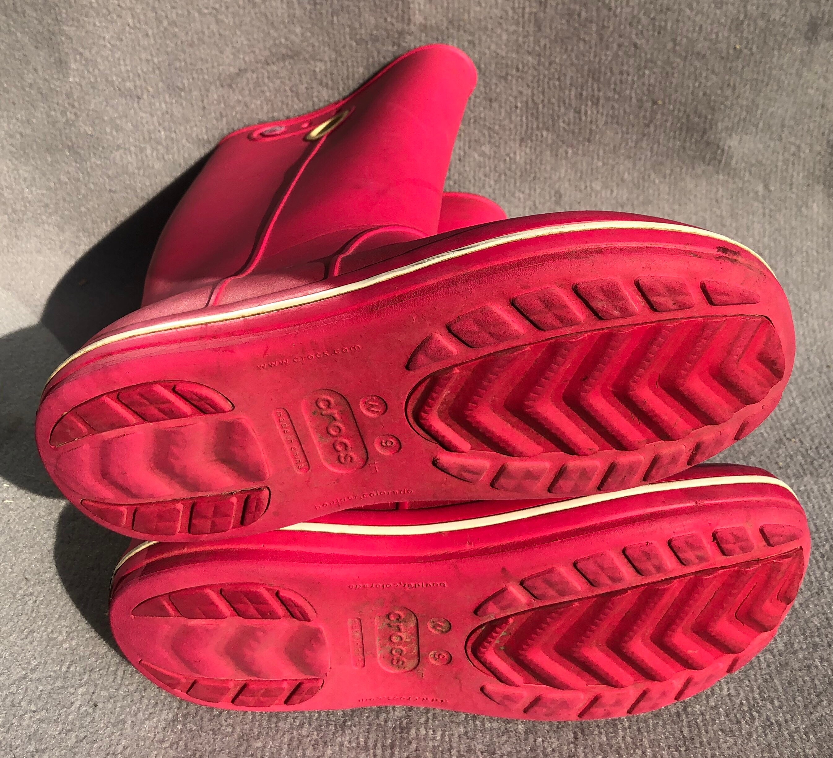 Pink croc rain boots sale