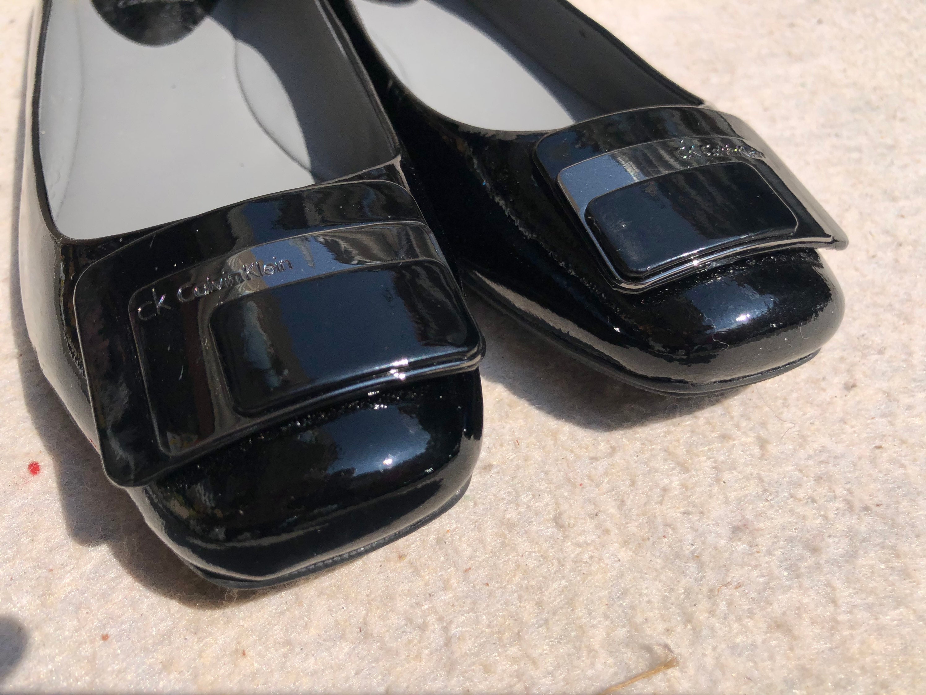 Calvin Klein 40 Ballerina Flat Shoes Elegant Black Patent - Etsy Hong Kong