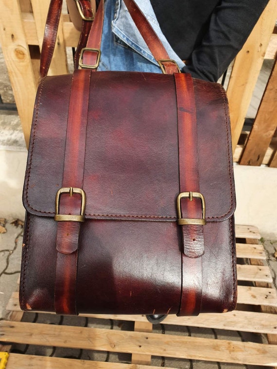 Vintage Leather Bag Laptop-Size - image 4