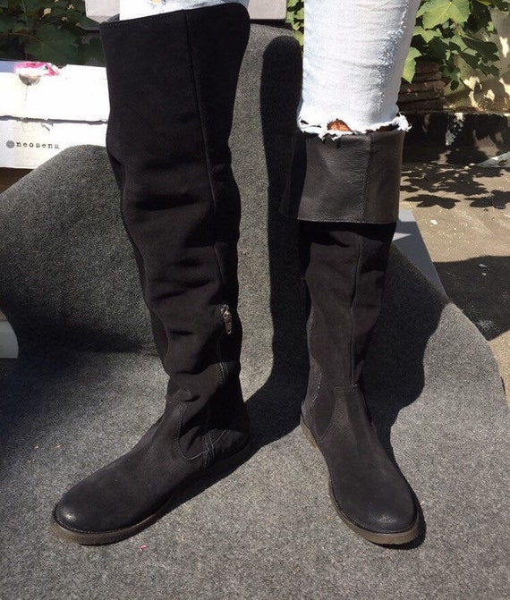 EU 42 Ca'SHOTT Suede Knee-High Vintage Boots | Etsy