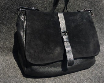 Handbag GLORIA PORTIZ Genuine leather and Suede 31x26x15cm