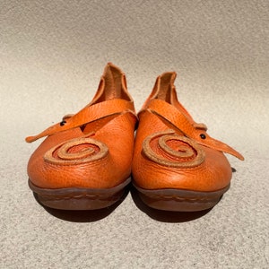 Trippen 36 Ballerinas Mary Janes Flat Orange Shoes Women Flat Summer Shoes Women Leather Application Orange Leather Bild 5