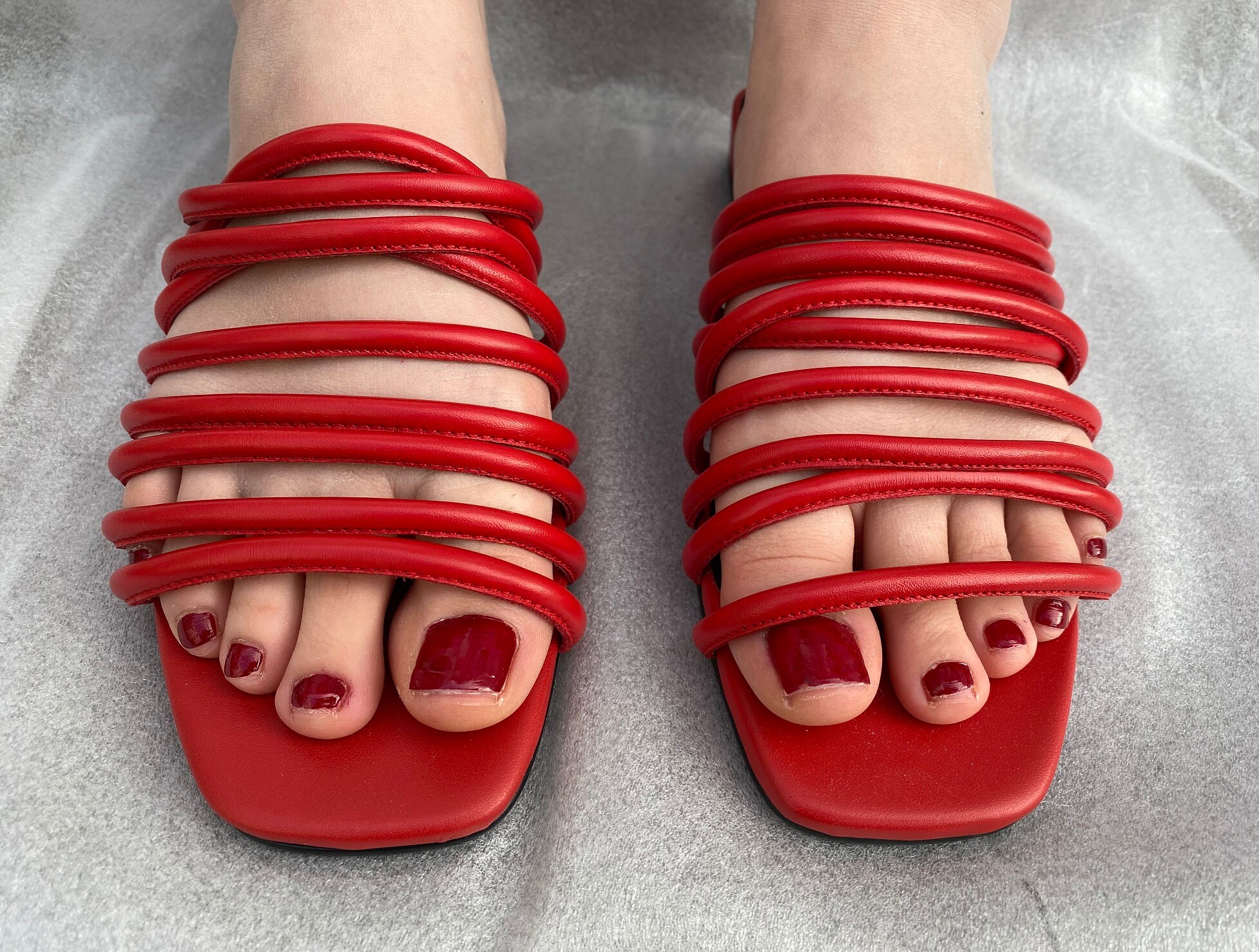 Vugge En eller anden måde Kejserlig Vagabond 40 Flat Strappy Sandals Summer Sexy Red Leather - Etsy