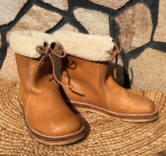 Duckfeet 41 Boots Apres ski Snow Boots Warm Boots Women Sand Leather Etsy