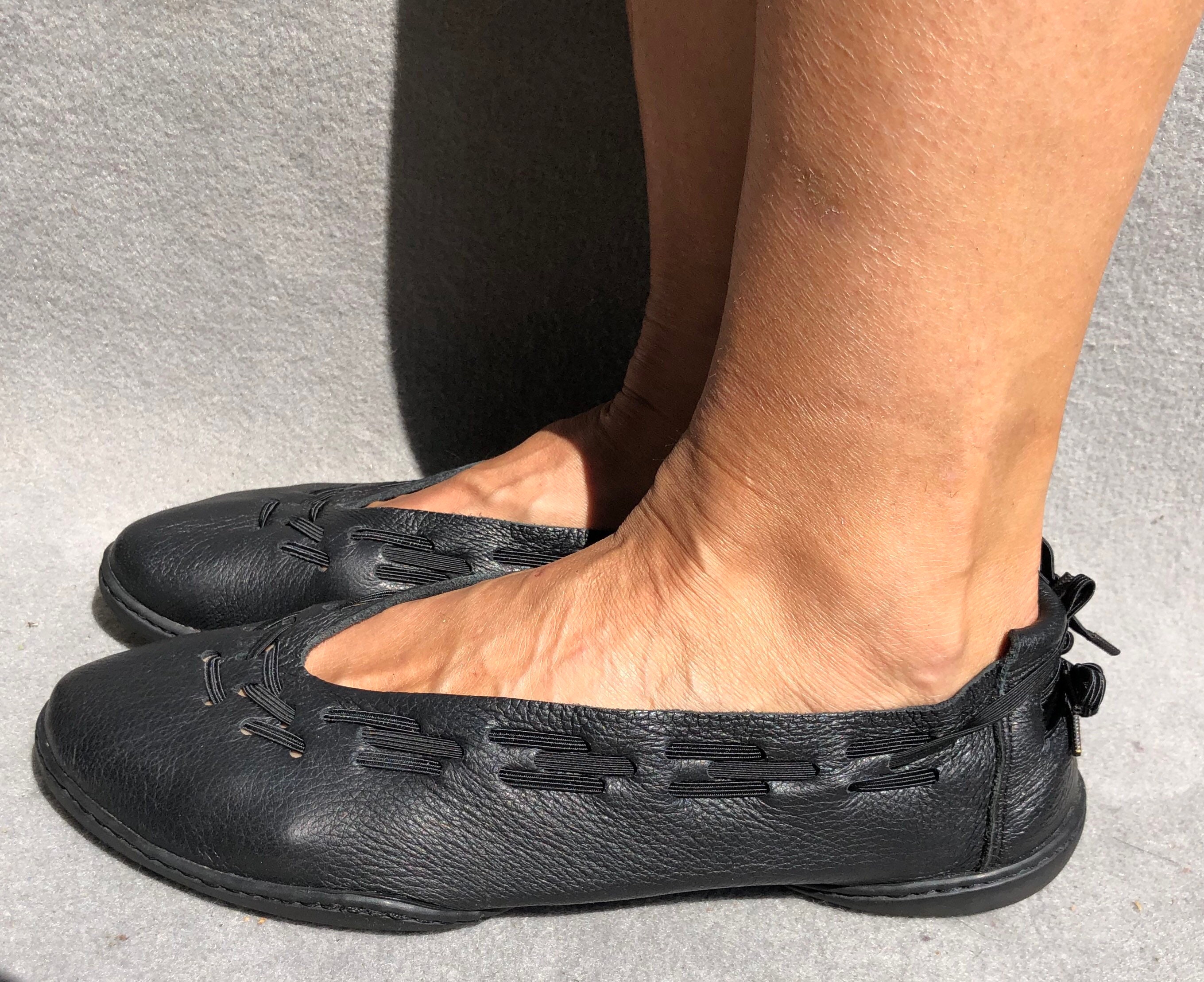 Trippen 41 Ballerina Flat Loafer Handmade Black Leather - Etsy Nederland