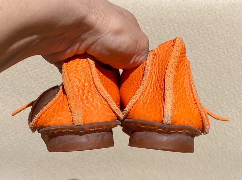 Trippen 36 Ballerinas Mary Janes Flat Orange Shoes Women Flat Summer Shoes Women Leather Application Orange Leather Bild 7