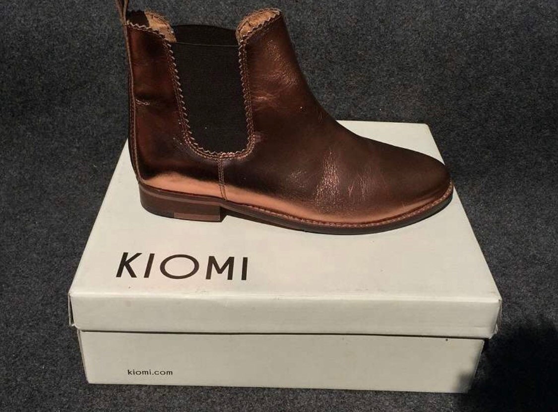 Kiomi 40 Boots Chelsea Elegant Bronze Leather Metallic - Etsy Denmark