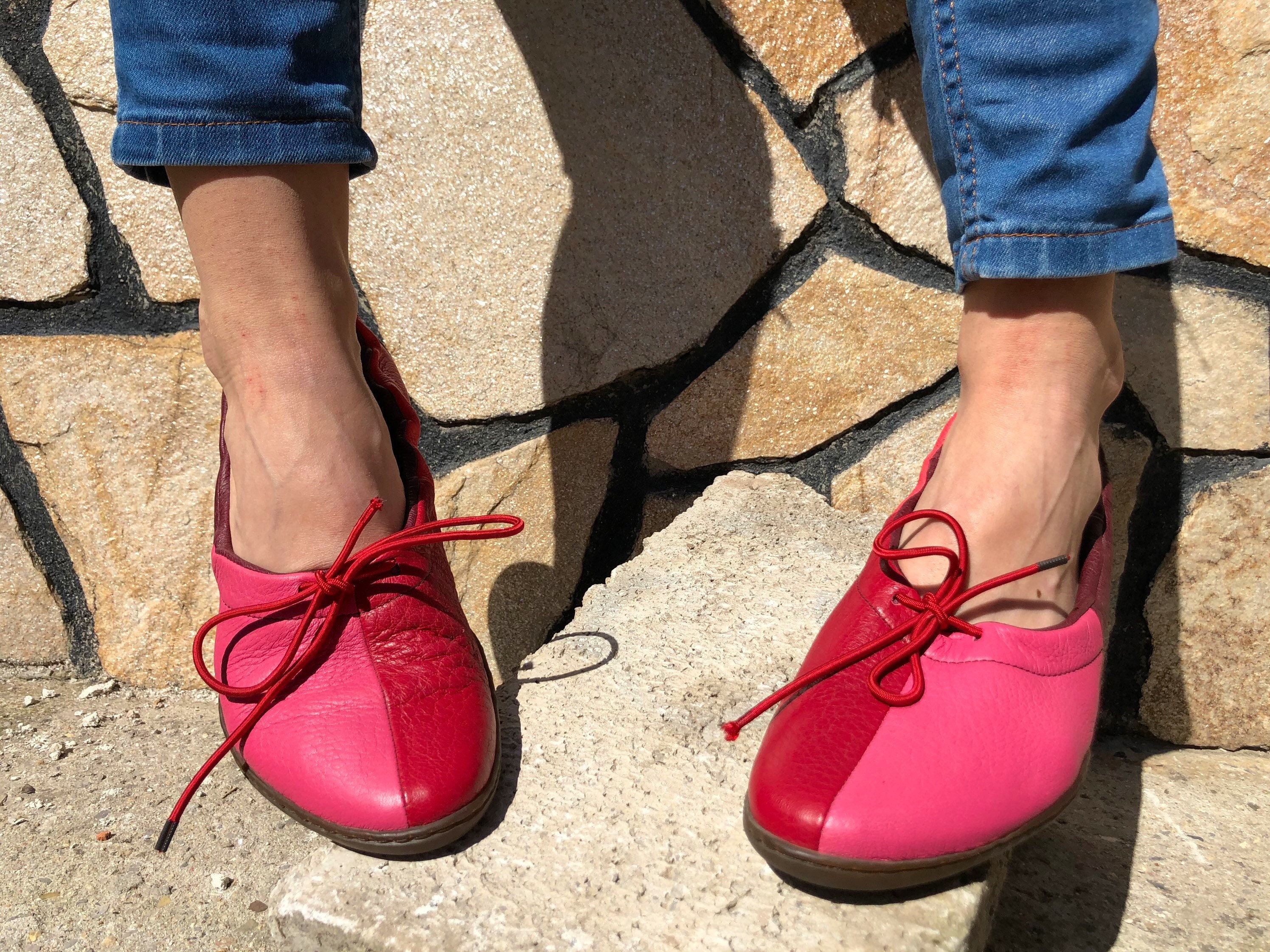 Trippen 39 Ballerina Pink Flats Patchwork Pink Purple Red - Etsy