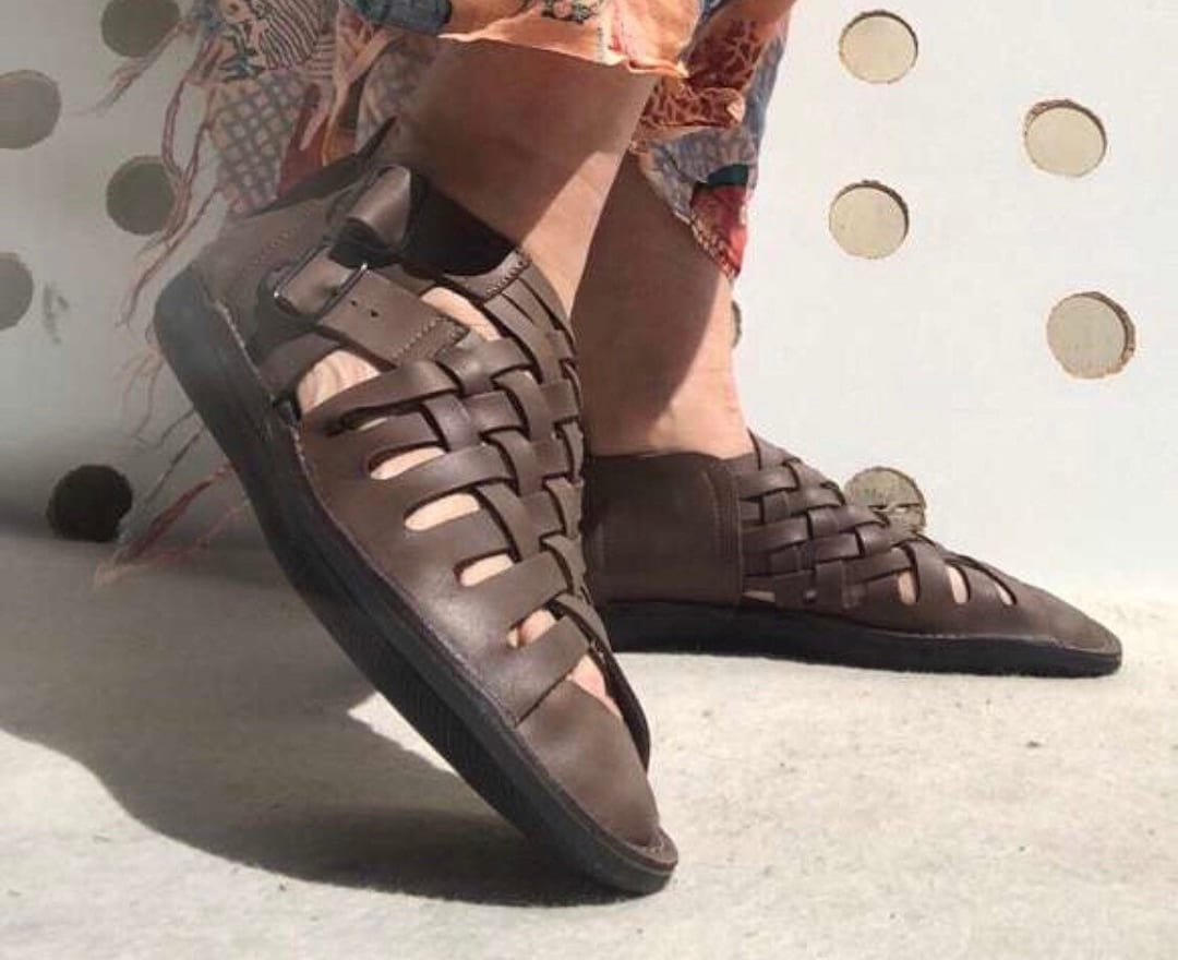 Loints of Holland 41 Flat Sandals Wide Footbed Comfortable Brown