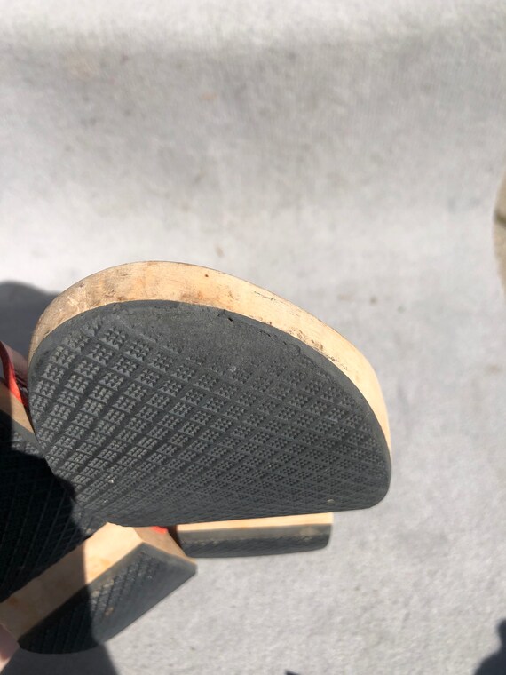 Trippen 42 Zen Sandals Flat Wooden Sole Red Leath… - image 8
