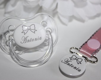 PERSONALISED DUMMY *CHERRY TEAT* DUMMY AND DUMMY CLIP *CAN BE STERILISED* RED