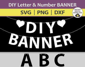 Cute Banner Svg Alphabet Svg Banner Svg Bunting Svg Garland Etsy