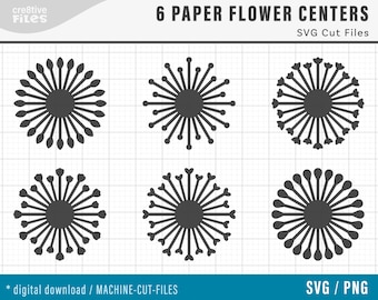 SVG Paper Flower Centers / Paper flower Centres / svg png dxf / Flower Center DIGITAL Cut Files / SVG Flower Centers