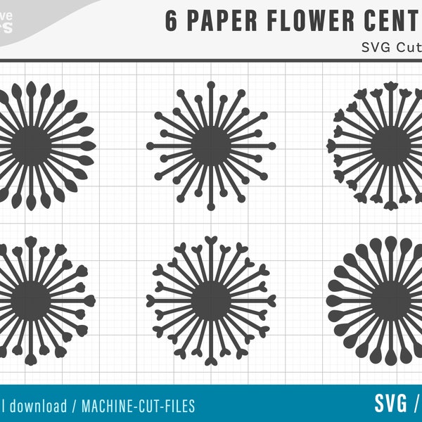 SVG Paper Flower Centers / Paper flower Centres / svg png dxf / Flower Center DIGITAL Cut Files / SVG Flower Centers