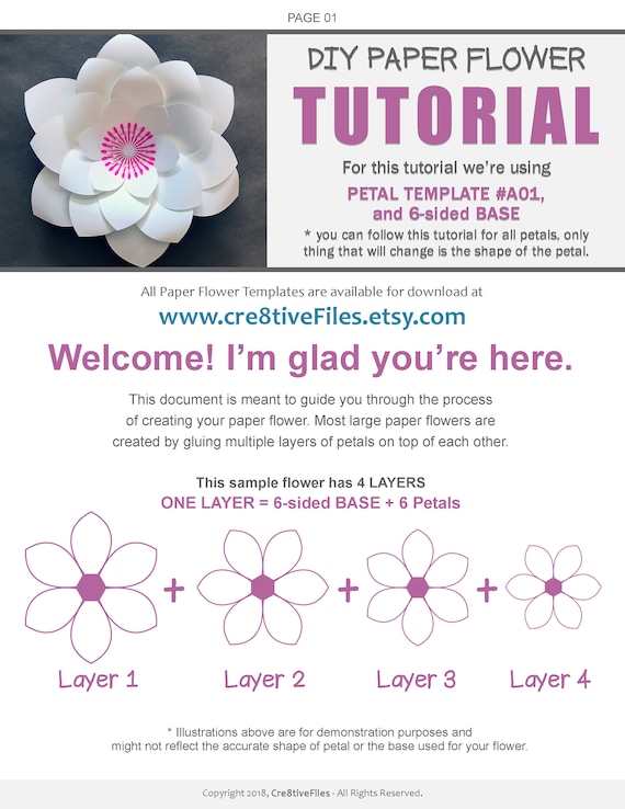 50 pdf printable paper flower petal templates diy large paper flower templates molde de flores de papel print cut trace flower templates printable paper flower