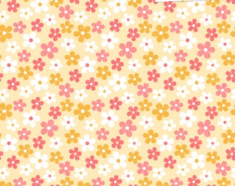 seamless repeatable floral pattern JPG - repeatable flower pattern - pink and yellow flower pattern - 12x12 JPG - printable digital paper