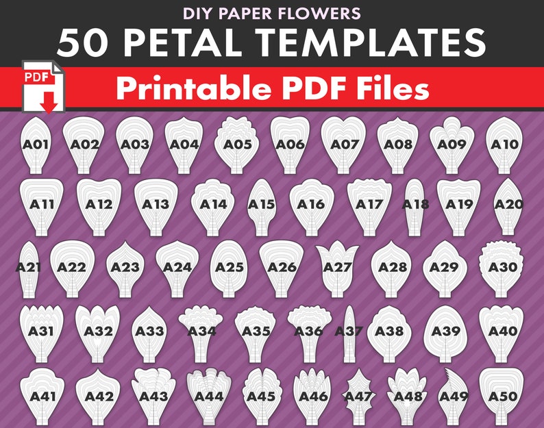 50 PDF PRINTABLE Paper Flower PETAL Templates, do it yourself substantial Paper Flower Templates, molde de flores de papel / print-minimize-hint flower templates photograph relating to Printable Paper Flower Templates named 50 PDF PRINTABLE Paper Flower PETAL Templates, do-it-yourself massive Paper Flower Templates, molde de flores de papel / print-reduce-hint flower templates