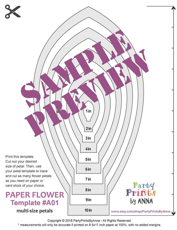 printable pdf paper flower