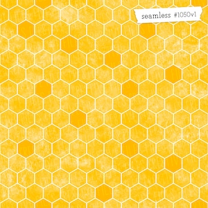 May include: A seamless pattern of yellow hexagons with white outlines. The hexagons are arranged in a honeycomb pattern. The background is a light yellow color.