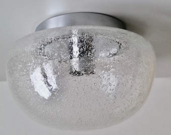 1970s - Minimalistic MCM / modernist flushmount in textured glass