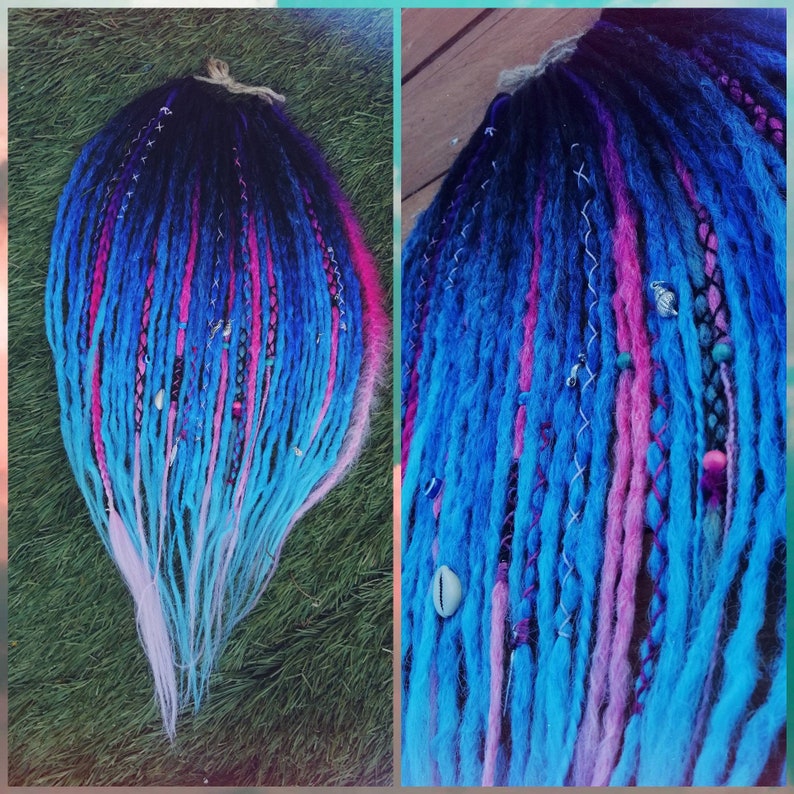 Synthetic blue dreadlocks extensions Mermaid dreadlocks, Festival dreadlocks Blue Cyberdreads Dreadlocks decorations