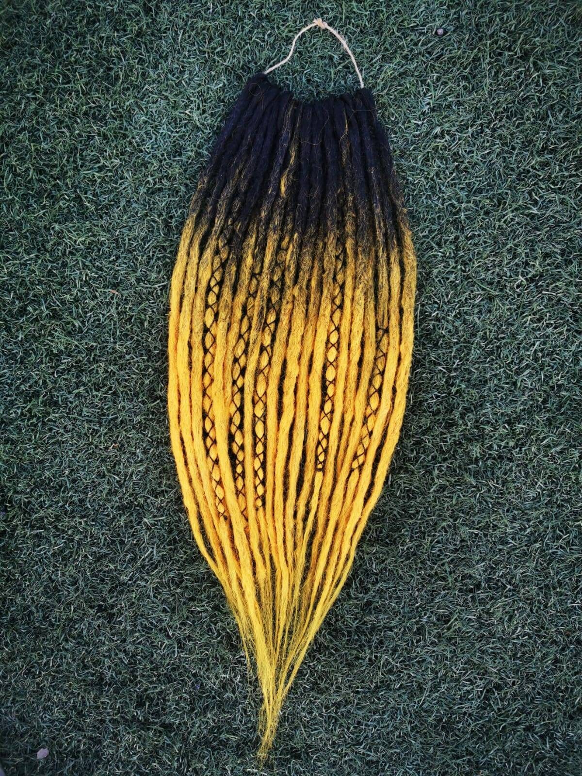 Extensión de rastas sintéticas rastas amarillas rastas de un | Etsy