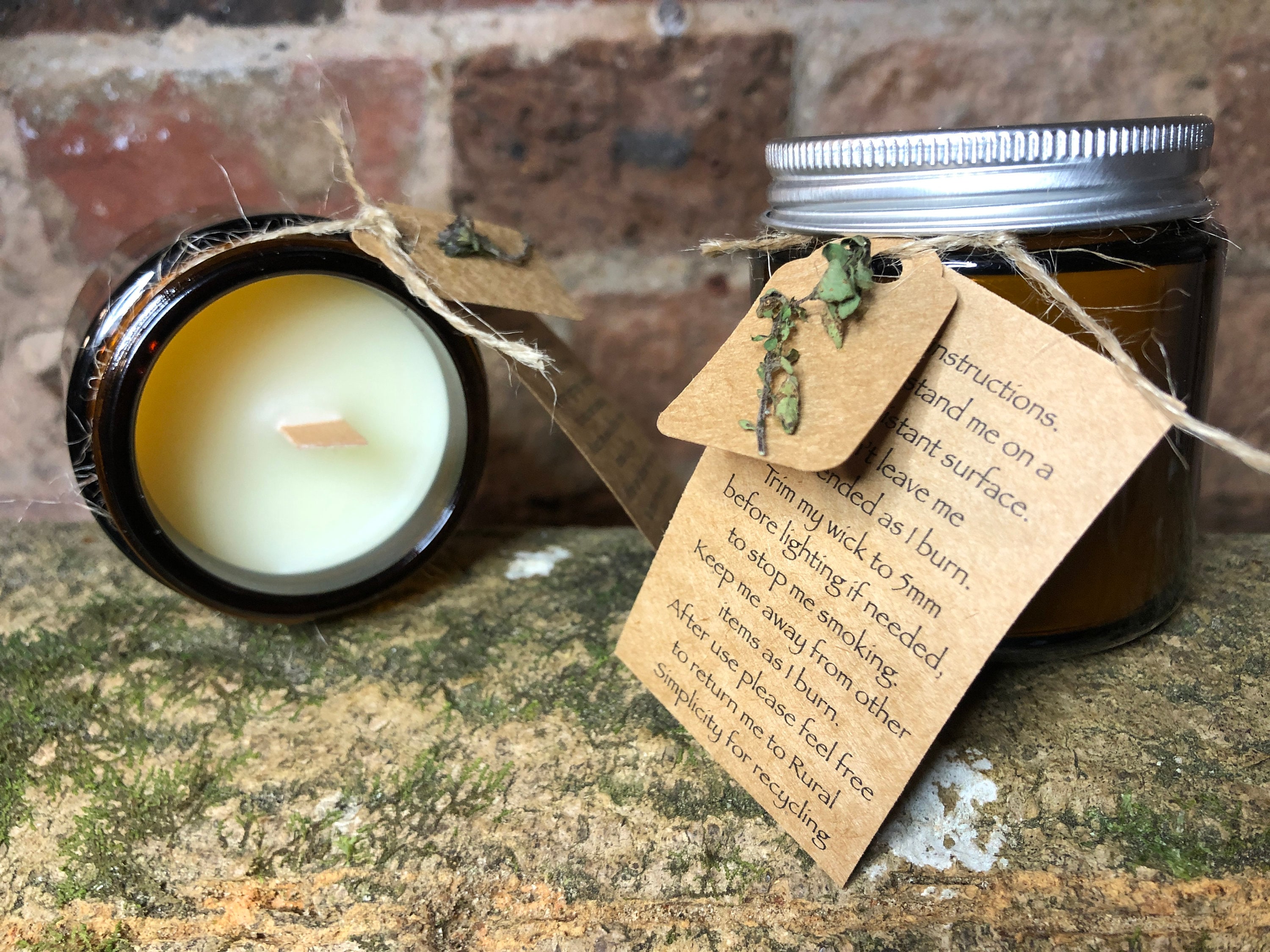 Recycled Wax Thyme Candles Etsy