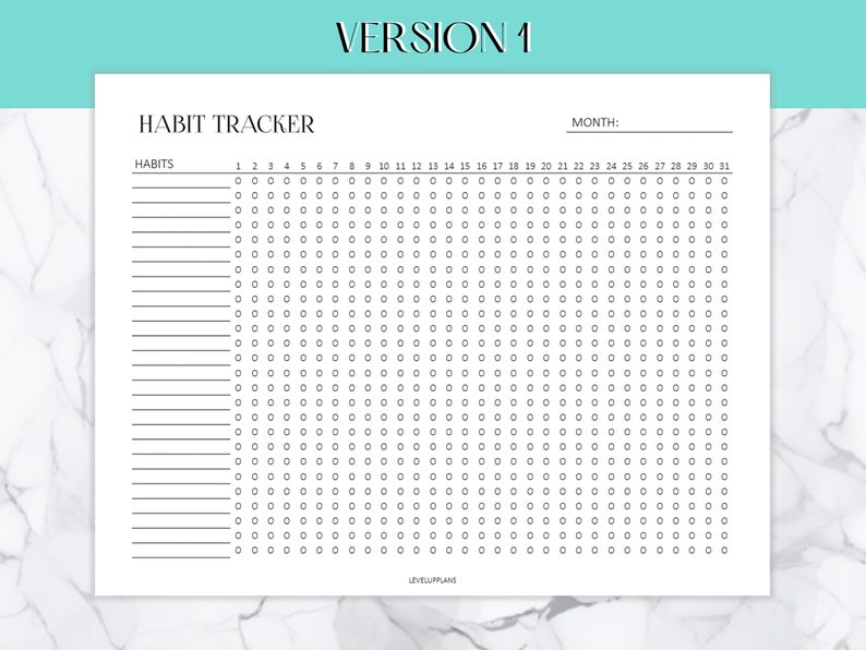 Monthly Habit Tracker Printable Landscape Habit Tracker - Etsy
