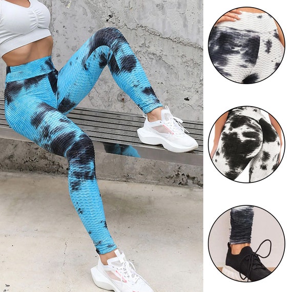 Women Tie-Dye Anti-Cellulite Scrunch High Waist Yoga Pants Gym
