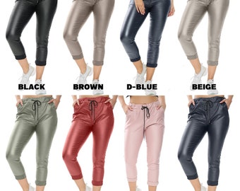 Women Magic Trousers Soft Pants Stretch Comfy Jeggings Italian Bottoms with Pockets for Jogging and Training Workout Streetwear