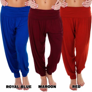 Pantalon de plage bohème pour femme Alibaba sarouel hippie avec revers à la cheville pour yoga image 7