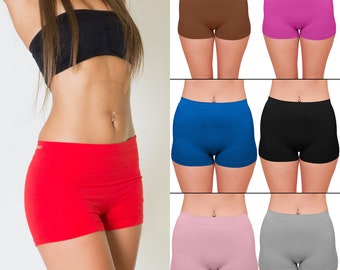 Slip da donna Intimo a copertura totale Mutandine da boxer sportive morbide elasticizzate senza cuciture Mutandine a vita alta per il controllo della pancia