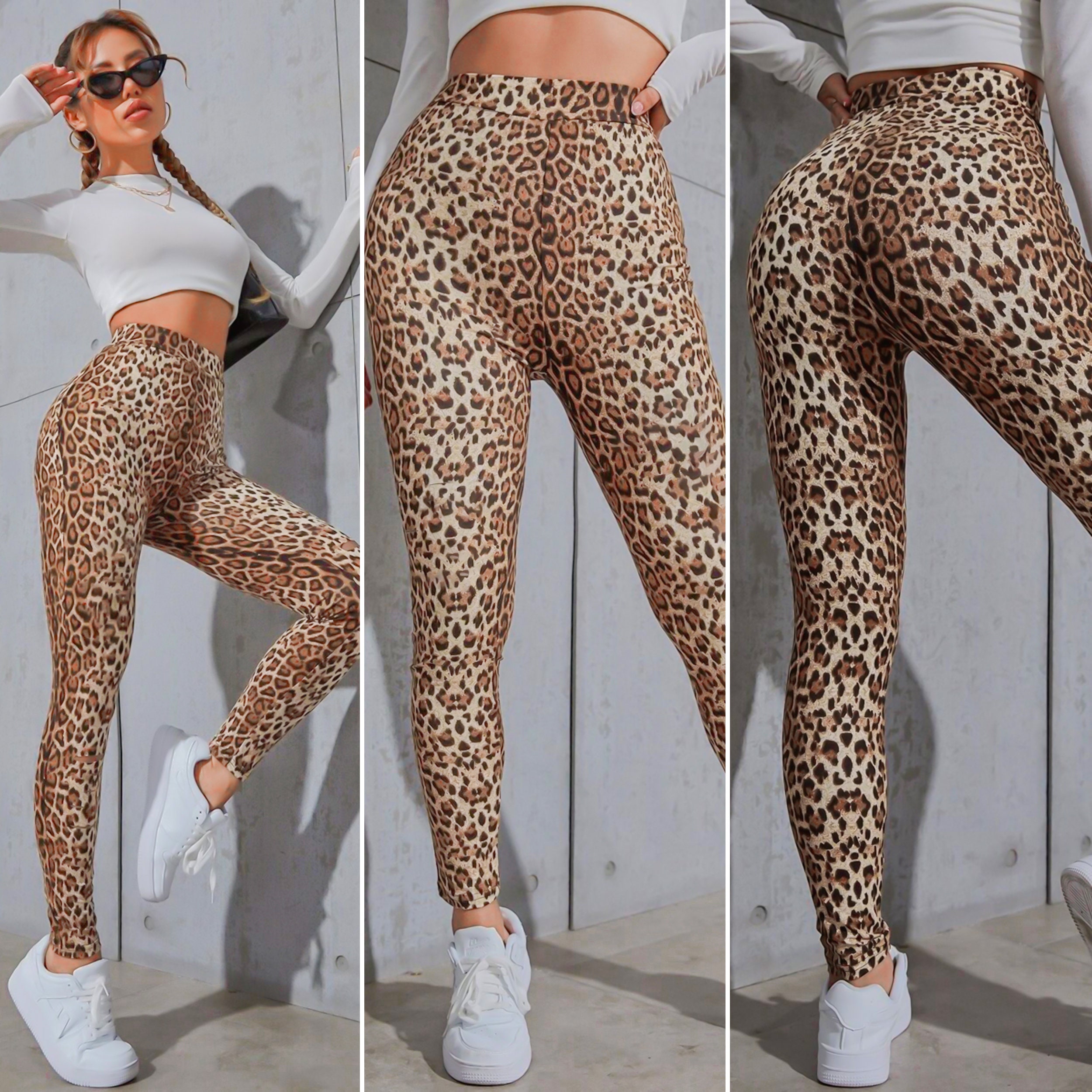 Ladies Leopard Animal Print Women Stretch Full Length Leggings Pants — free download