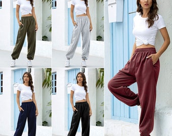 Pantalons de survêtement d'entraînement pour femmes, bas de jogging, baggy, coupe ample, pantalons de survêtement de yoga, survêtement décontracté, pantalons d'hiver pour femmes, hip hop, cadeaux