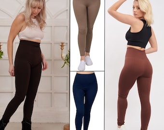 Damen Hohe Taille Leggings Tummy Control Yoga Fitness Stretch Sport Hose