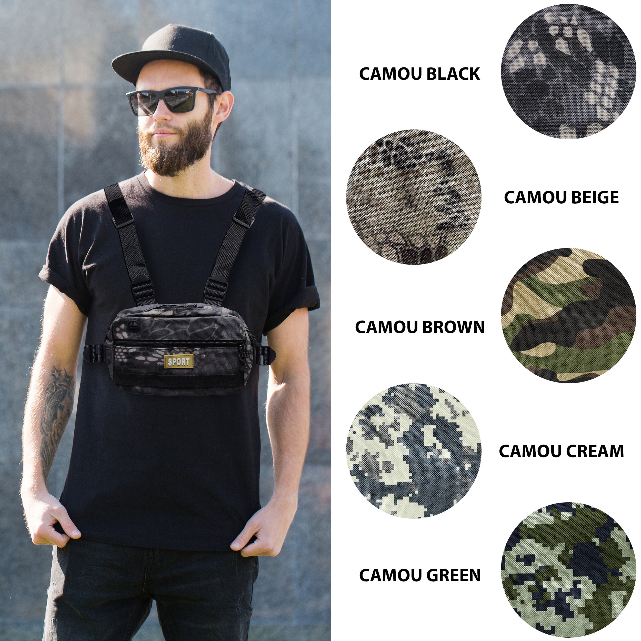 Men chest utility bag top