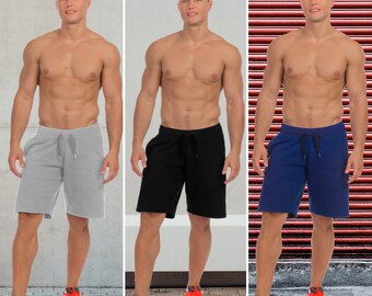 Mens Fleece Jogger Shorts Jogging Half Pants Elasticated Waist Summer Gym Shorts